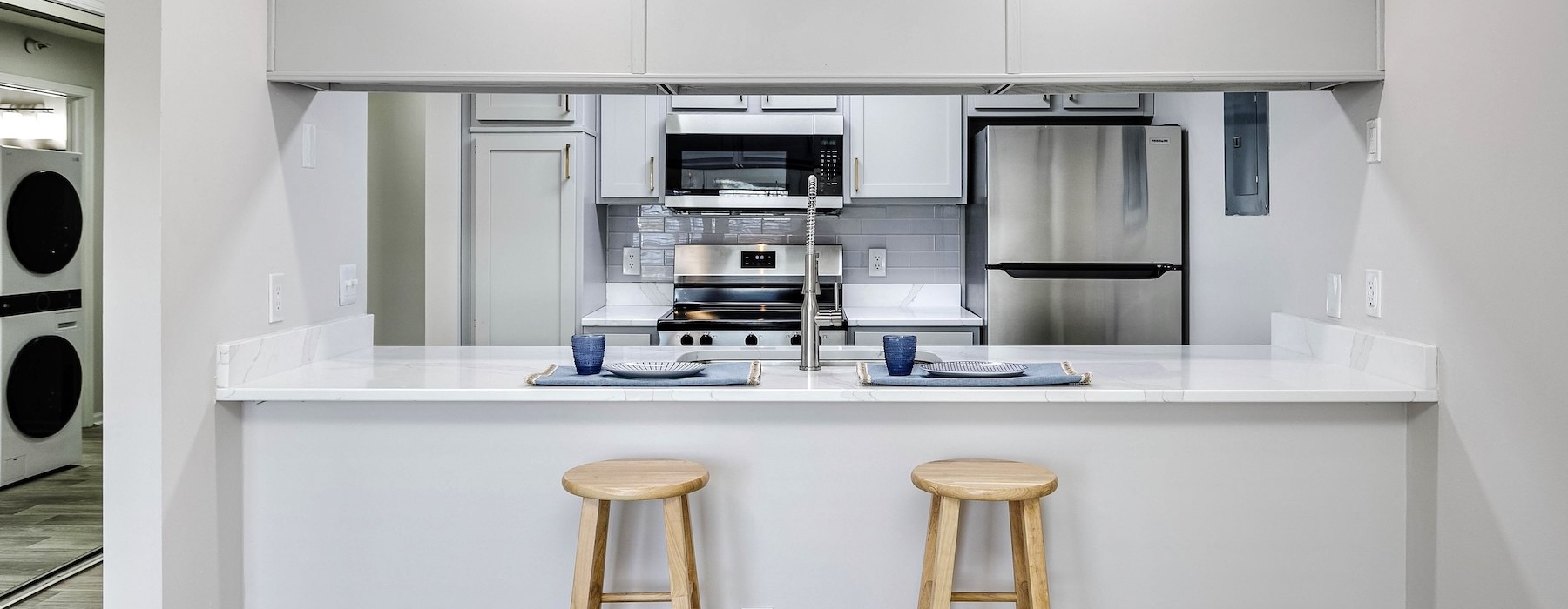 stools at kitchen counter